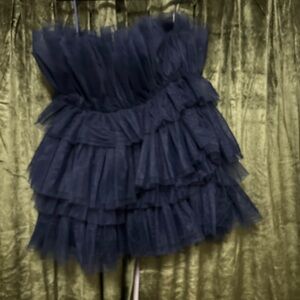 Altar'd State Navy Blue Ruffled Mini Dress